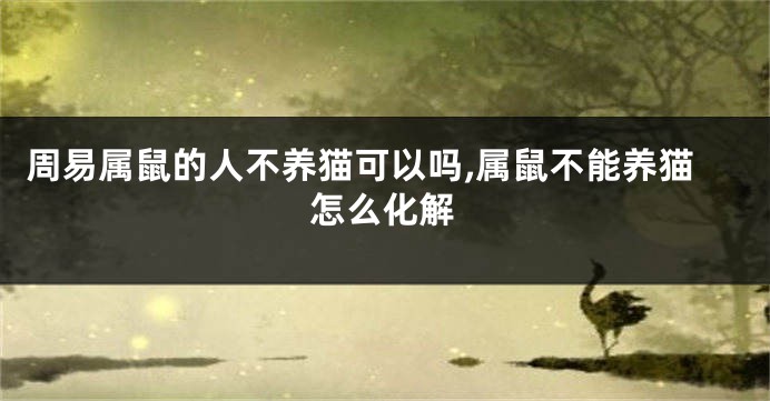 周易属鼠的人不养猫可以吗,属鼠不能养猫怎么化解