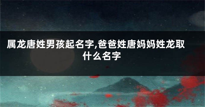 属龙唐姓男孩起名字,爸爸姓唐妈妈姓龙取什么名字