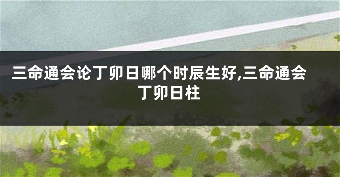 三命通会论丁卯日哪个时辰生好,三命通会丁卯日柱