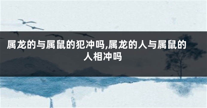 属龙的与属鼠的犯冲吗,属龙的人与属鼠的人相冲吗