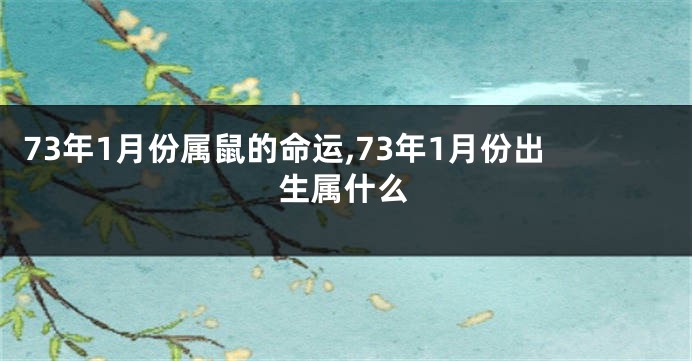 73年1月份属鼠的命运,73年1月份出生属什么