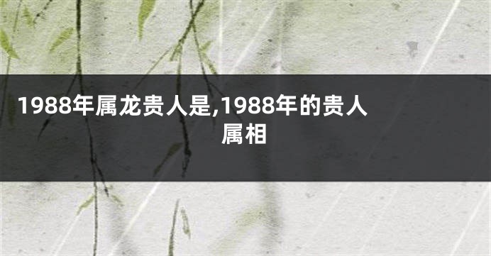 1988年属龙贵人是,1988年的贵人属相