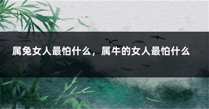 属兔女人最怕什么，属牛的女人最怕什么