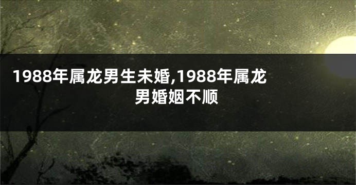 1988年属龙男生未婚,1988年属龙男婚姻不顺