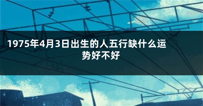 1975年4月3日出生的人五行缺什么运势好不好