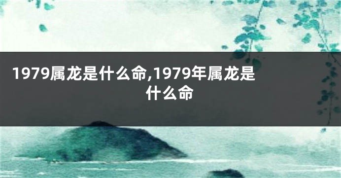 1979属龙是什么命,1979年属龙是什么命