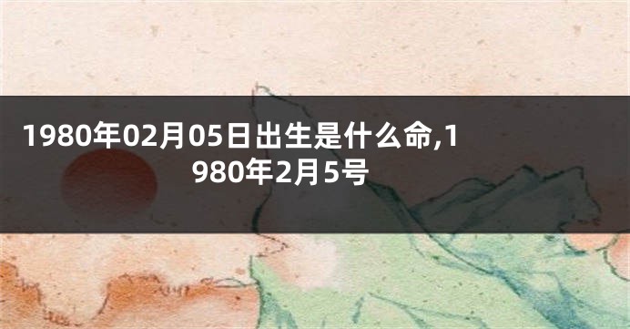 1980年02月05日出生是什么命,1980年2月5号