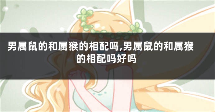 男属鼠的和属猴的相配吗,男属鼠的和属猴的相配吗好吗