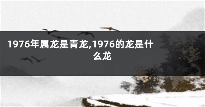 1976年属龙是青龙,1976的龙是什么龙