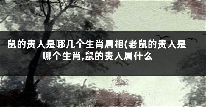 鼠的贵人是哪几个生肖属相(老鼠的贵人是哪个生肖,鼠的贵人属什么