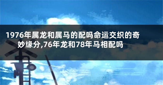 1976年属龙和属马的配吗命运交织的奇妙缘分,76年龙和78年马相配吗