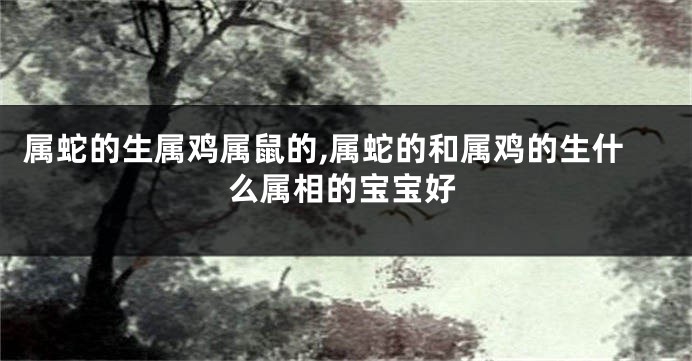 属蛇的生属鸡属鼠的,属蛇的和属鸡的生什么属相的宝宝好
