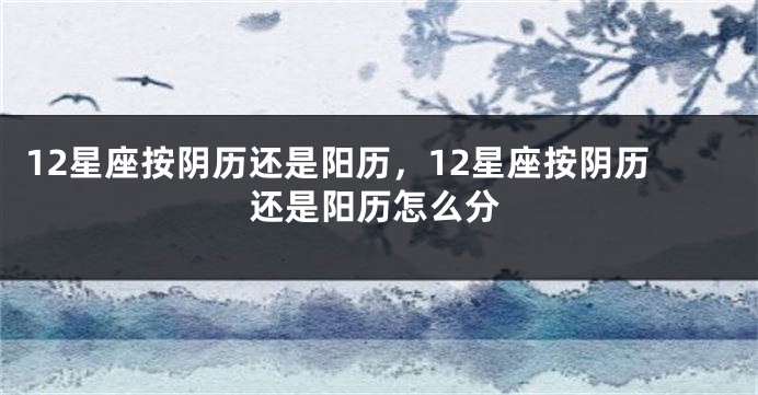 12星座按阴历还是阳历，12星座按阴历还是阳历怎么分