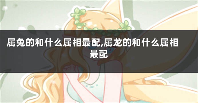 属兔的和什么属相最配,属龙的和什么属相最配