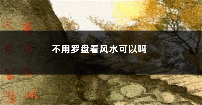 不用罗盘看风水可以吗
