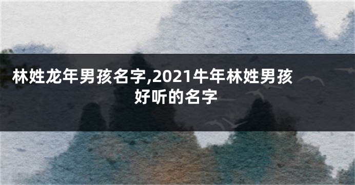 林姓龙年男孩名字,2021牛年林姓男孩好听的名字