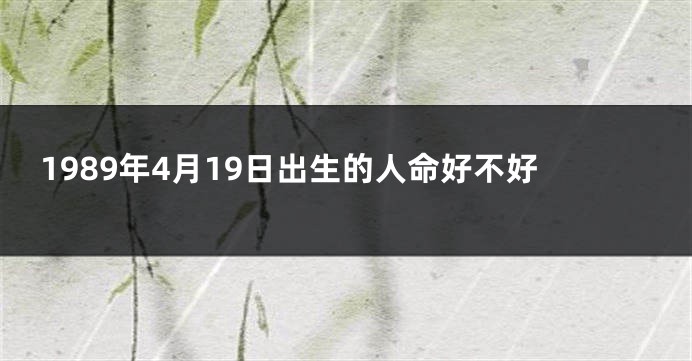 1989年4月19日出生的人命好不好