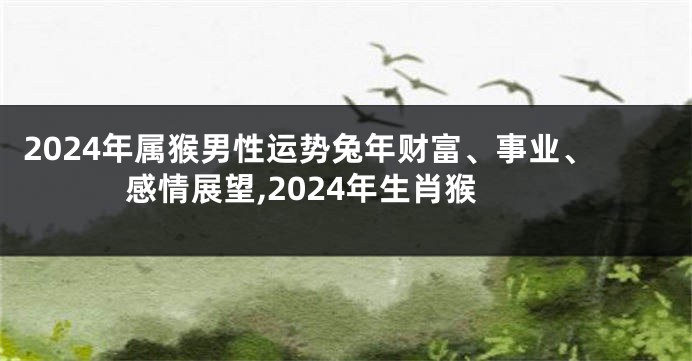 2024年属猴男性运势兔年财富、事业、感情展望,2024年生肖猴