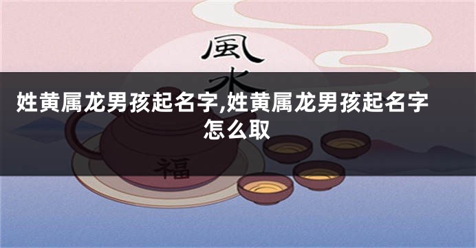 姓黄属龙男孩起名字,姓黄属龙男孩起名字怎么取