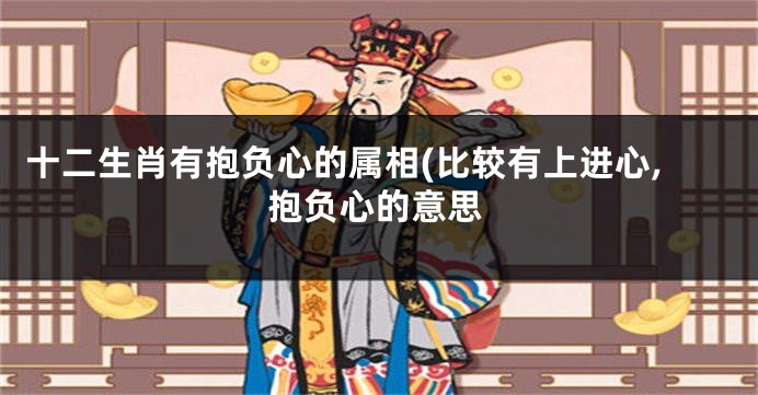 十二生肖有抱负心的属相(比较有上进心,抱负心的意思