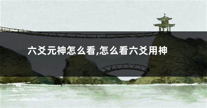 六爻元神怎么看,怎么看六爻用神
