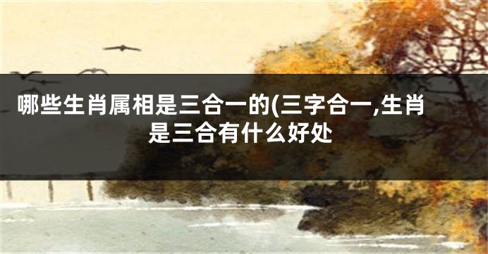 哪些生肖属相是三合一的(三字合一,生肖是三合有什么好处