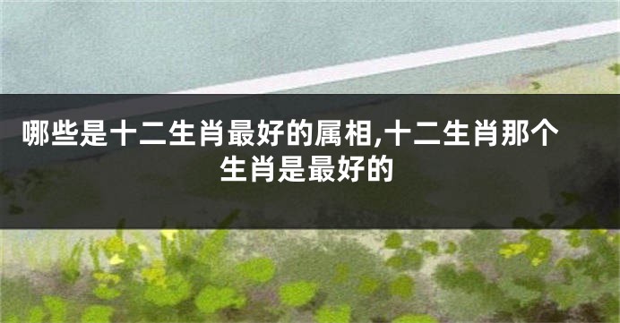 哪些是十二生肖最好的属相,十二生肖那个生肖是最好的