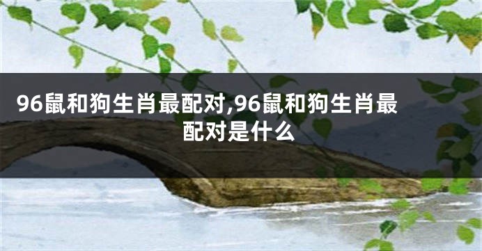 96鼠和狗生肖最配对,96鼠和狗生肖最配对是什么