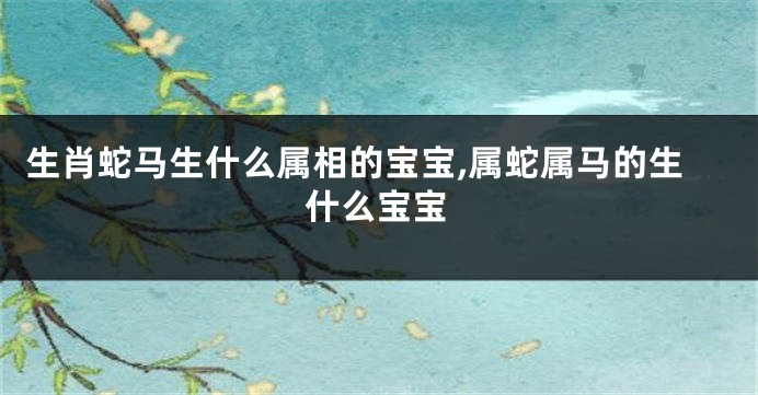 生肖蛇马生什么属相的宝宝,属蛇属马的生什么宝宝