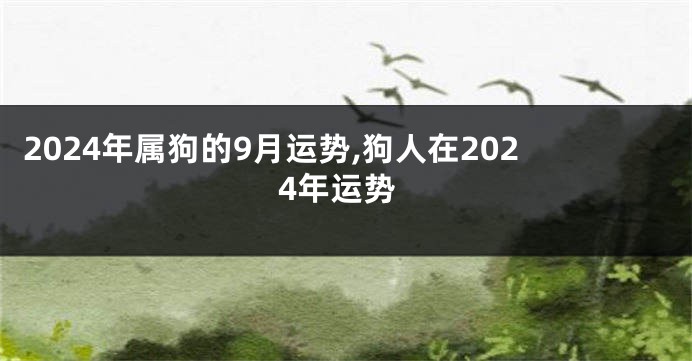2024年属狗的9月运势,狗人在2024年运势