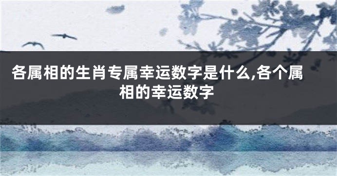 各属相的生肖专属幸运数字是什么,各个属相的幸运数字