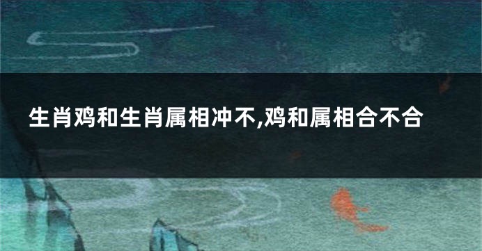 生肖鸡和生肖属相冲不,鸡和属相合不合