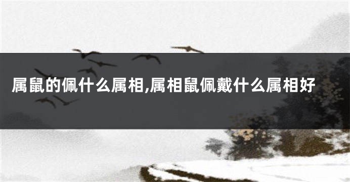 属鼠的佩什么属相,属相鼠佩戴什么属相好