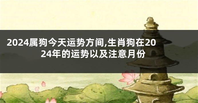 2024属狗今天运势方间,生肖狗在2024年的运势以及注意月份