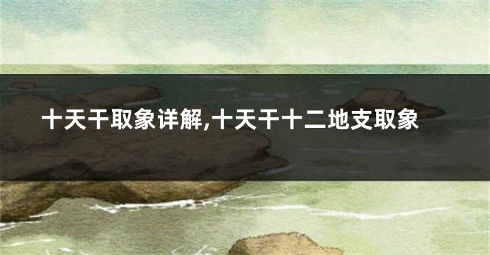 十天干取象详解,十天干十二地支取象