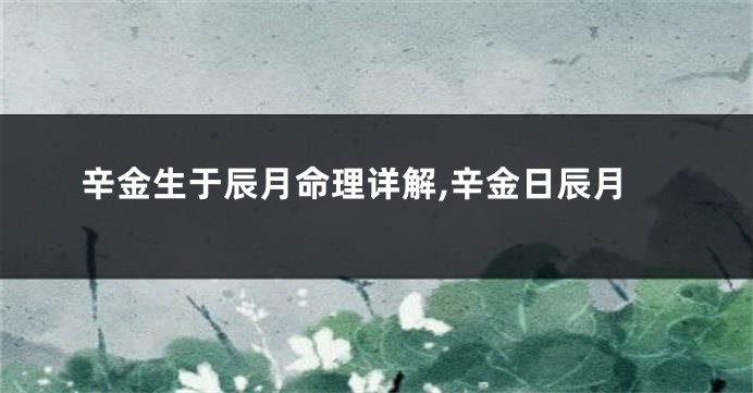 辛金生于辰月命理详解,辛金日辰月