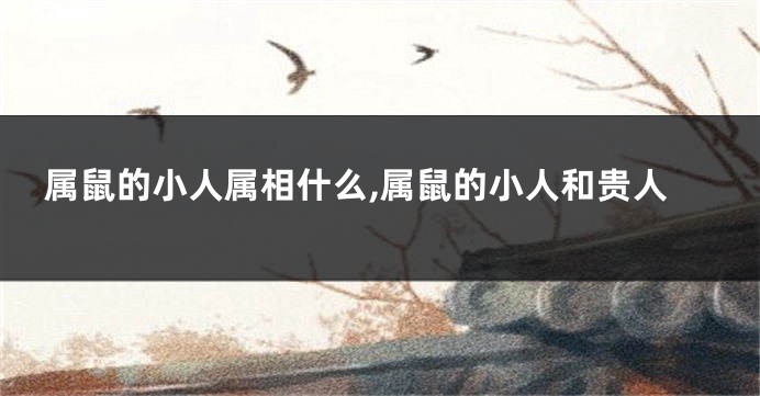 属鼠的小人属相什么,属鼠的小人和贵人