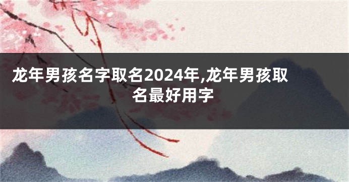龙年男孩名字取名2024年,龙年男孩取名最好用字
