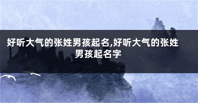 好听大气的张姓男孩起名,好听大气的张姓男孩起名字