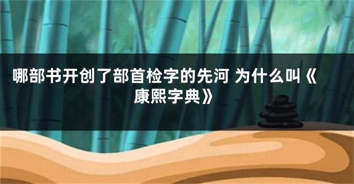 哪部书开创了部首检字的先河 为什么叫《康熙字典》