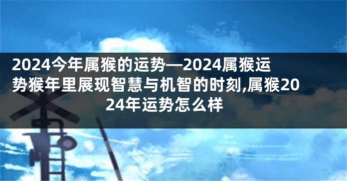 2024今年属猴的运势—2024属猴运势猴年里展现智慧与机智的时刻,属猴2024年运势怎么样
