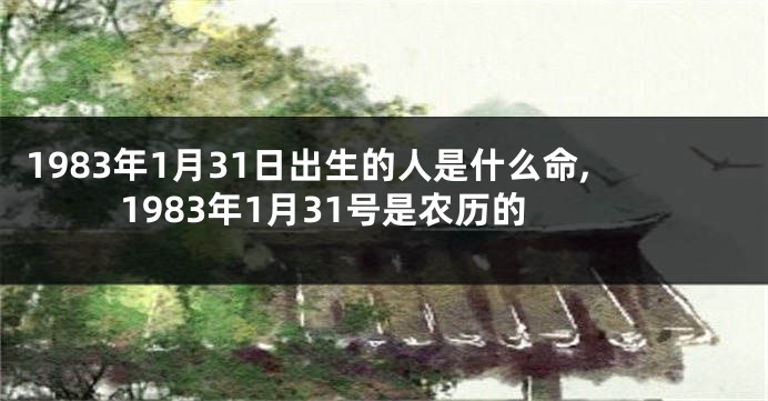 1983年1月31日出生的人是什么命,1983年1月31号是农历的