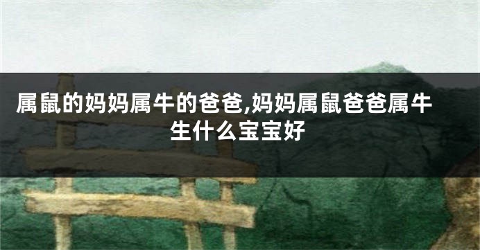 属鼠的妈妈属牛的爸爸,妈妈属鼠爸爸属牛生什么宝宝好