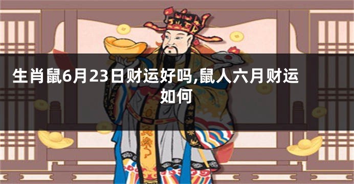 生肖鼠6月23日财运好吗,鼠人六月财运如何