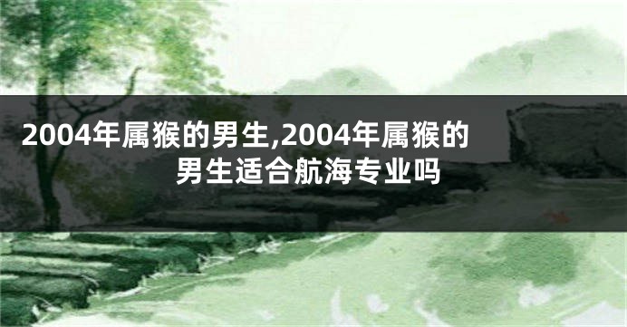 2004年属猴的男生,2004年属猴的男生适合航海专业吗