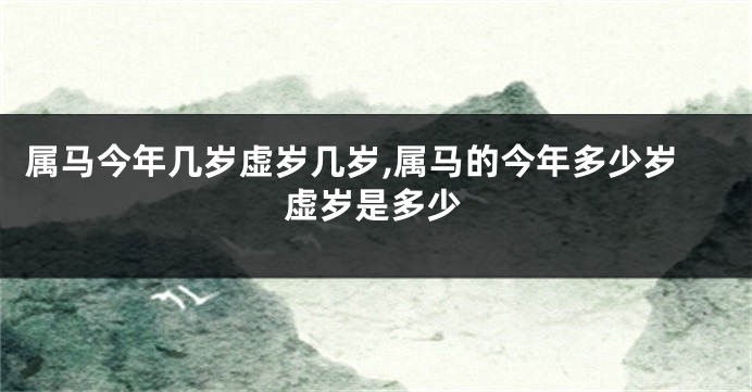 属马今年几岁虚岁几岁,属马的今年多少岁虚岁是多少
