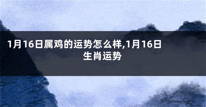 1月16日属鸡的运势怎么样,1月16日生肖运势