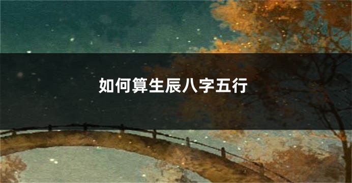 如何算生辰八字五行