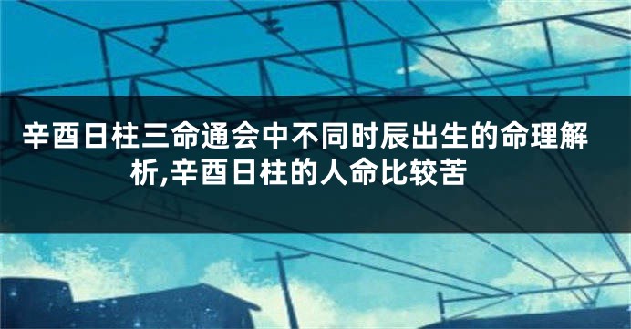 辛酉日柱三命通会中不同时辰出生的命理解析,辛酉日柱的人命比较苦