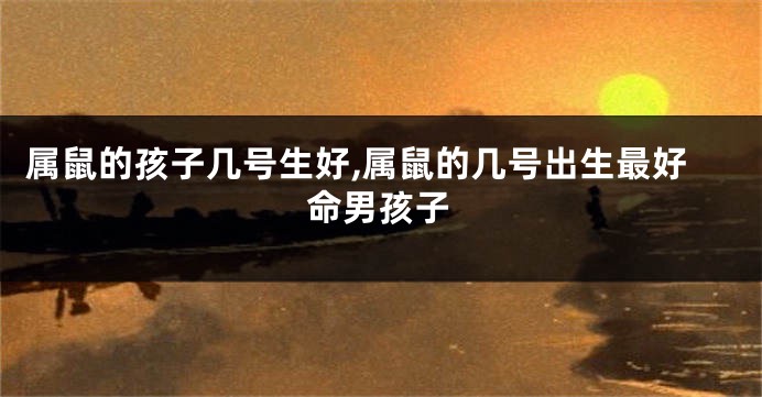 属鼠的孩子几号生好,属鼠的几号出生最好命男孩子